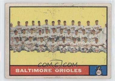 1961 Topps - [Base] #159 - Baltimore Orioles Team