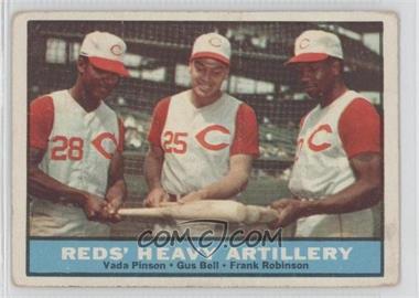 1961 Topps - [Base] #25 - Reds' Heavy Artillery (Vada Pinson, Gus Bell, Frank Robinson) [Good to VG‑EX]