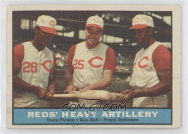 1961 Topps - [Base] #25 - Reds' Heavy Artillery (Vada Pinson, Gus Bell, Frank Robinson) [Good to VG‑EX]