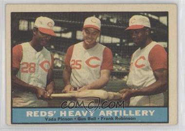 1961 Topps - [Base] #25 - Reds' Heavy Artillery (Vada Pinson, Gus Bell, Frank Robinson) [Poor to Fair]