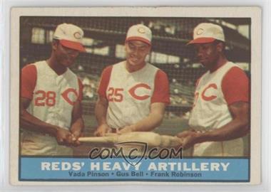 1961 Topps - [Base] #25 - Reds' Heavy Artillery (Vada Pinson, Gus Bell, Frank Robinson) [Good to VG‑EX]