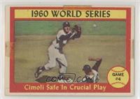 World Series - Game #4 - Cimoli Safe in Crucial Play [COMC RCR Poor]