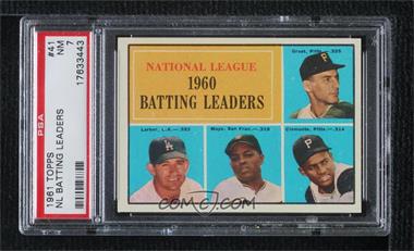 1961 Topps - [Base] #41 - League Leaders - Dick Groat, Norm Larker, Willie Mays, Roberto Clemente [PSA 7 NM]