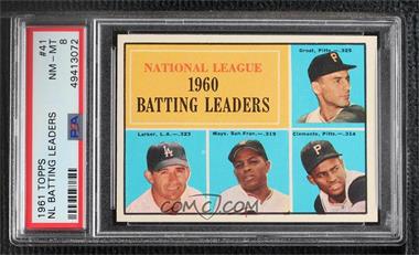 1961 Topps - [Base] #41 - League Leaders - Dick Groat, Norm Larker, Willie Mays, Roberto Clemente [PSA 8 NM‑MT]