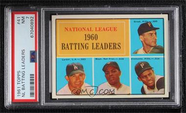 1961 Topps - [Base] #41 - League Leaders - Dick Groat, Norm Larker, Willie Mays, Roberto Clemente [PSA 7 NM]