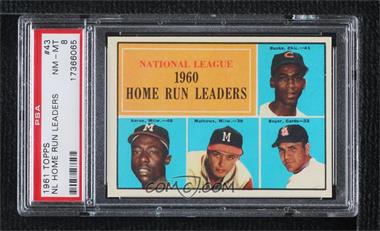 1961 Topps - [Base] #43 - League Leaders - Ernie Banks, Hank Aaron, Eddie Mathews, Ken Boyer [PSA 8 NM‑MT]
