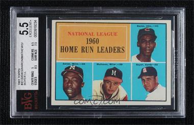1961 Topps - [Base] #43 - League Leaders - Ernie Banks, Hank Aaron, Eddie Mathews, Ken Boyer [BVG 5.5 EXCELLENT+]