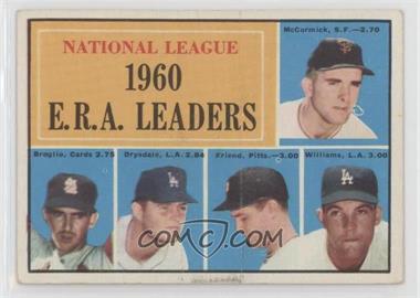 1961 Topps - [Base] #45 - League Leaders - Mike McCormick, Ernie Broglio, Don Drysdale, Bob Friend, Stan Williams