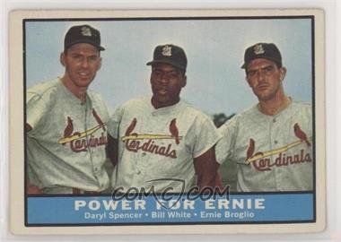 1961 Topps - [Base] #451 - Power For Ernie (Daryl Spencer, Bill White, Ernie Broglio)