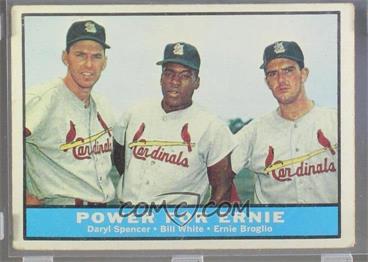 1961 Topps - [Base] #451 - Power For Ernie (Daryl Spencer, Bill White, Ernie Broglio) [Poor to Fair]