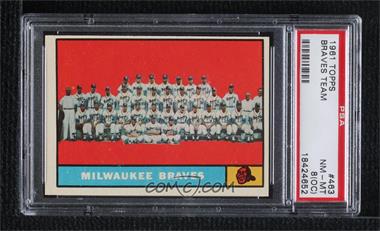 1961 Topps - [Base] #463.1 - Milwaukee Braves Team [PSA 8 NM‑MT (OC)]
