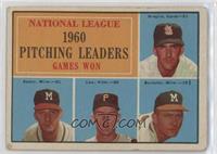 League Leaders - Ernie Broglio, Warren Spahn, Vern Law, Lou Burdette (Vertical …