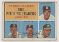 League Leaders - Ernie Broglio, Warren Spahn, Vern Law, Lou Burdette (Vertical …