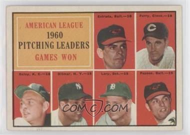 1961 Topps - [Base] #48 - League Leaders - Chuck Estrada, Jim Perry, Bud Daley, Art Ditmar, Frank Lary, Milt Pappas (Jim Perry Listed with Wrong Team on Back)