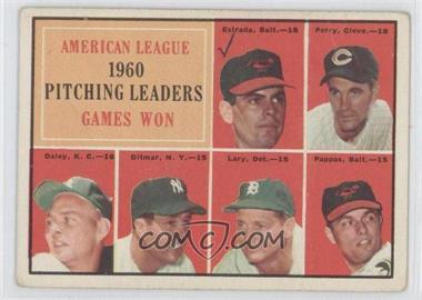 1961 Topps - [Base] #48 - League Leaders - Chuck Estrada, Jim Perry, Bud Daley, Art Ditmar, Frank Lary, Milt Pappas (Jim Perry Listed with Wrong Team on Back) [Good to VG‑EX]