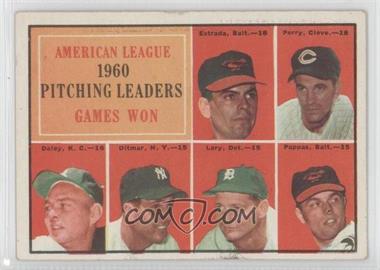 1961 Topps - [Base] #48 - League Leaders - Chuck Estrada, Jim Perry, Bud Daley, Art Ditmar, Frank Lary, Milt Pappas (Jim Perry Listed with Wrong Team on Back) [Good to VG‑EX]
