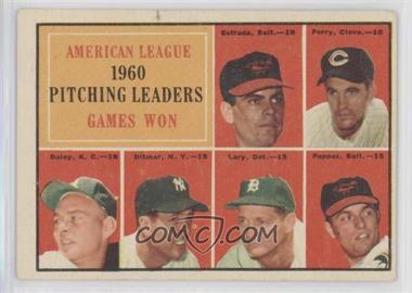 1961 Topps - [Base] #48 - League Leaders - Chuck Estrada, Jim Perry, Bud Daley, Art Ditmar, Frank Lary, Milt Pappas (Jim Perry Listed with Wrong Team on Back) [Poor to Fair]
