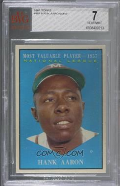 1961 Topps - [Base] #484 - Most Valuable Players - Hank Aaron [BVG 7 NEAR MINT]