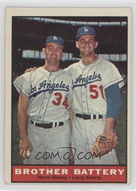 1961 Topps - [Base] #521 - Brother Battery (Norm Sherry, Larry Sherry)