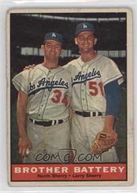 1961 Topps - [Base] #521 - Brother Battery (Norm Sherry, Larry Sherry) [COMC RCR Poor]