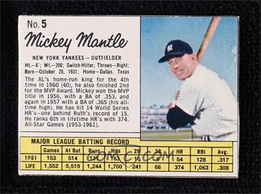 1962 Jell-O - [Base] #5 - Mickey Mantle