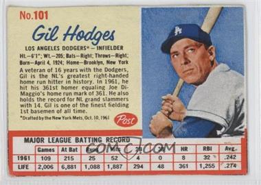 1962 Post - [Base] #101 - Gil Hodges [Authentic]