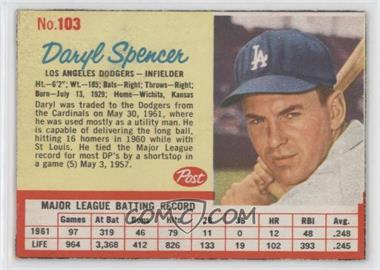 1962 Post - [Base] #103 - Daryl Spencer