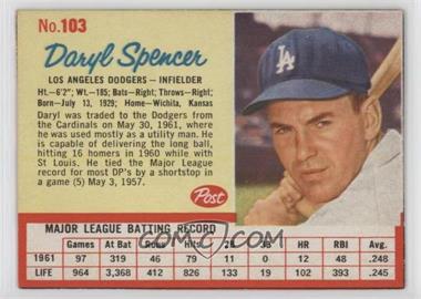 1962 Post - [Base] #103 - Daryl Spencer