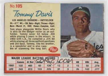 1962 Post - [Base] #105 - Tommy Davis [Authentic]