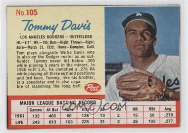 1962 Post - [Base] #105 - Tommy Davis [Authentic]