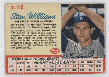 1962 Post - [Base] #115 - Stan Williams [Poor to Fair]