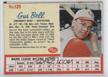 1962 Post - [Base] #120 - Gus Bell