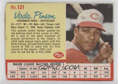 1962 Post - [Base] #121 - Vada Pinson [Good to VG‑EX]