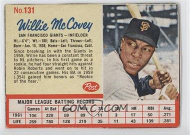 1962 Post - [Base] #131 - Willie McCovey [Authentic]