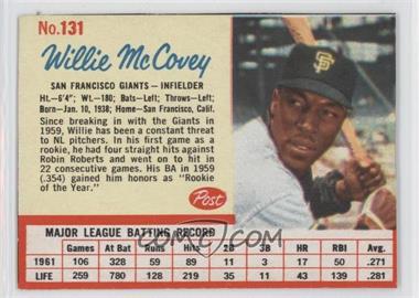 1962 Post - [Base] #131 - Willie McCovey