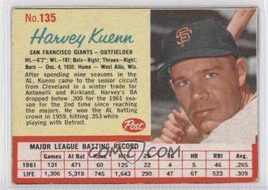 1962 Post - [Base] #135 - Harvey Kuenn [Authentic]