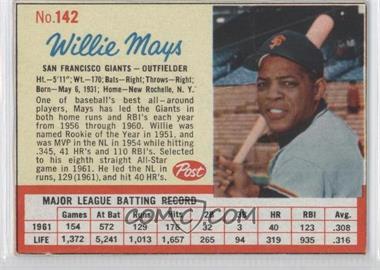 1962 Post - [Base] #142 - Willie Mays