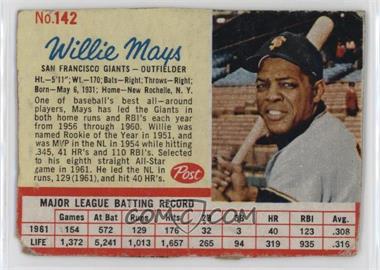 1962 Post - [Base] #142 - Willie Mays [Good to VG‑EX]