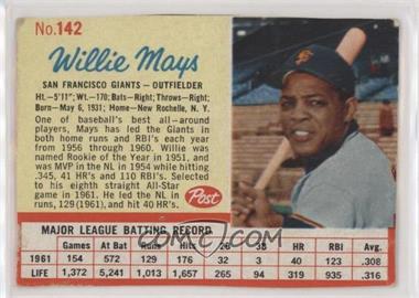 1962 Post - [Base] #142 - Willie Mays