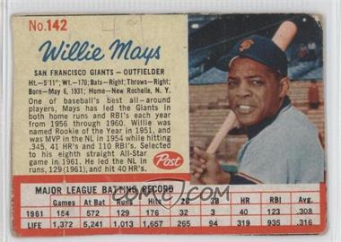 1962 Post - [Base] #142 - Willie Mays [Authentic]