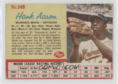 1962 Post - [Base] #149 - Hank Aaron [COMC RCR Poor]