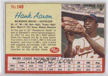 1962 Post - [Base] #149 - Hank Aaron [Good to VG‑EX]