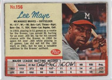 1962 Post - [Base] #156 - Lee Maye [Poor to Fair]