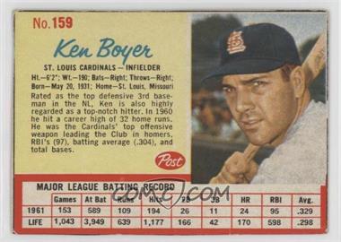1962 Post - [Base] #159 - Ken Boyer