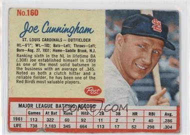1962 Post - [Base] #160 - Joe Cunningham [Good to VG‑EX]