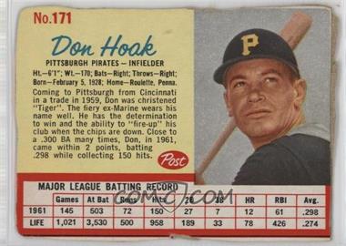 1962 Post - [Base] #171 - Don Hoak [Poor to Fair]