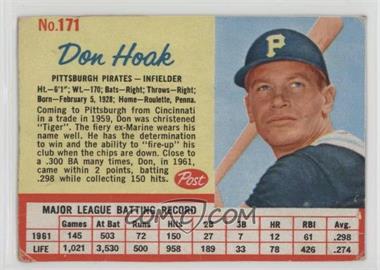 1962 Post - [Base] #171 - Don Hoak [Poor to Fair]