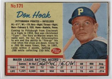 1962 Post - [Base] #171 - Don Hoak [Poor to Fair]