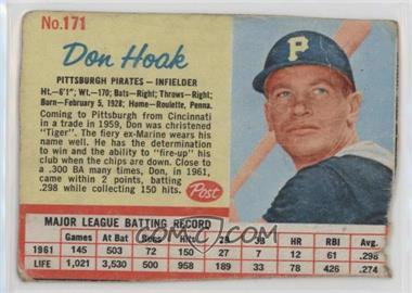 1962 Post - [Base] #171 - Don Hoak [Poor to Fair]
