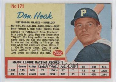 1962 Post - [Base] #171 - Don Hoak [Poor to Fair]